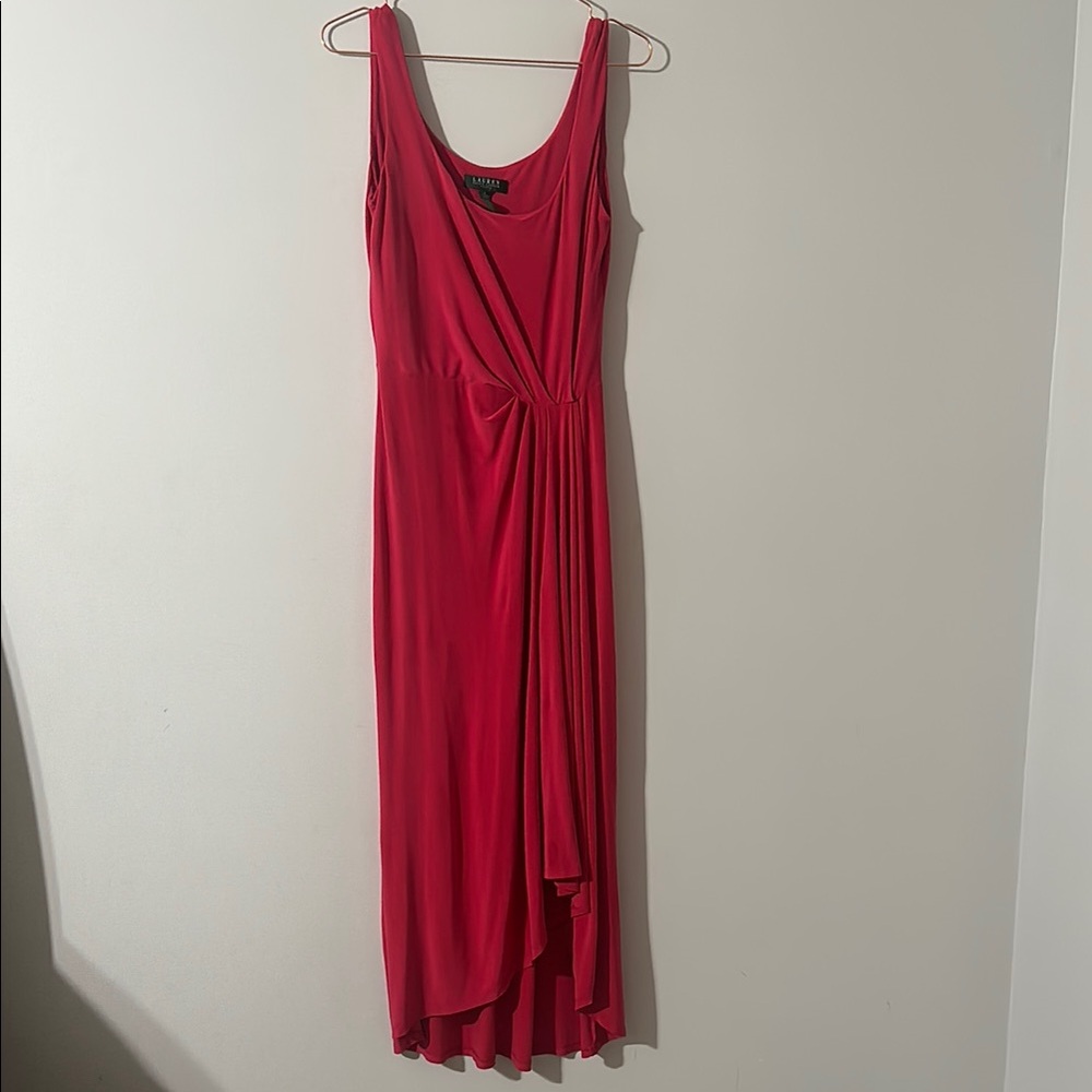 Lauren Ralph Lauren Red Asymmetrical Cocktail Dress